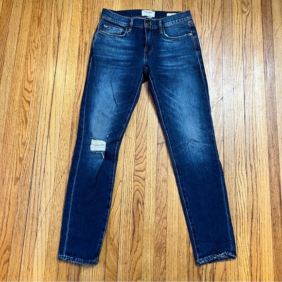 Frame Denim Size 24 Le Grand Garcon Boyfriend Jeans Medium Wash Meas 27x28 - Picture 1 of 10